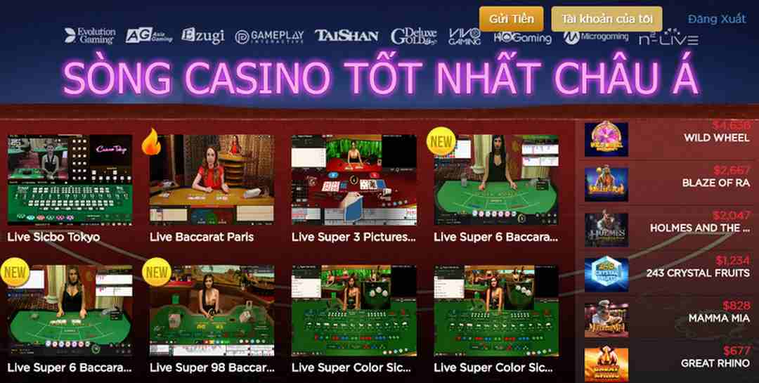 Các sòng casino tốt nhất châu Á của Live Casino House